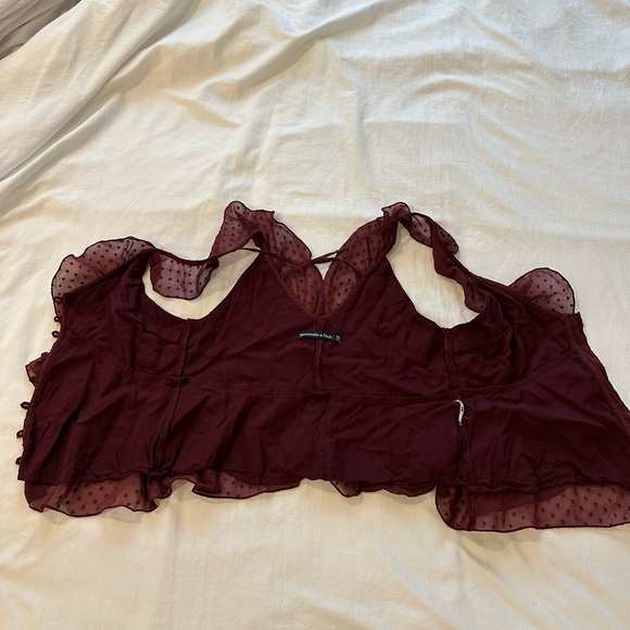 Abercrombie Burgundy Tank Blouse XS - Picture 2 of 3